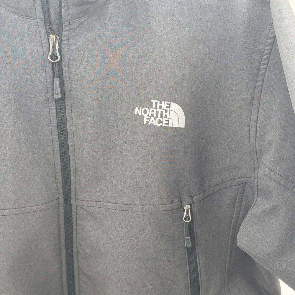North Face Flash Dry Full Zip Jacket‎ Fleece Lining Large Gray Softshell